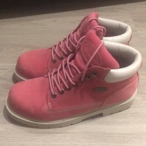 Pink suede Lugz Co NYC size 9.5 boots women timbs